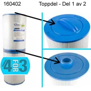 Tvättbart Spafilter Toppdel 1/2 filter för Elite Spa, Fonteyn Spas och Alps Spas m.fl.