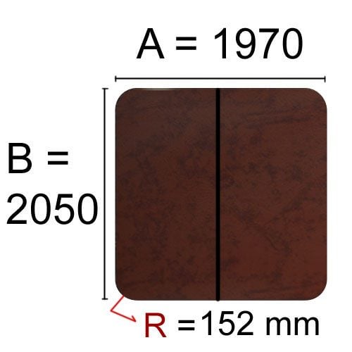 Specialbestilling Spalock 1970 x 2050 R= 152 mm Brun
