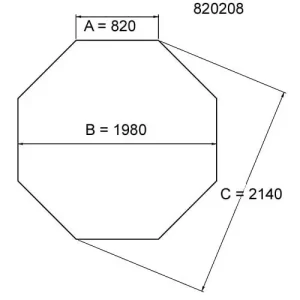 Spalock ottekant Grå diameter 214 cm