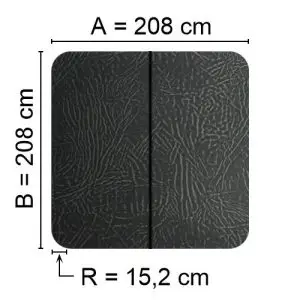 Grey Spalock 208 cm x 208 cm with a corner radius of 15.2 cm