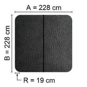 Grey Spalock 228 cm x 228 cm with a corner radius of 19 cm