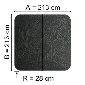 Grey Spalock 213 cm x 213 cm with a corner radius of 28 cm