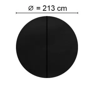 Sort Spalock med en diameter på 213 cm