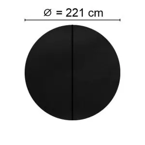 Sort Spalock med en diameter på 221 cm