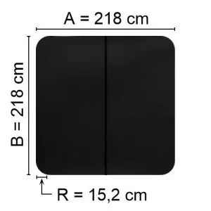 Spalock 218 cm x 218 cm R = 15,2 cm Svart